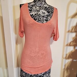 Tangerine Cold shoulder/split sleeves dollman shirt